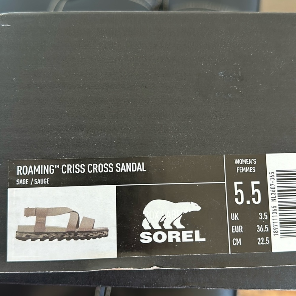 Sorel Roaming Criss Cross Sandal 5.5 (Sage/Camo)